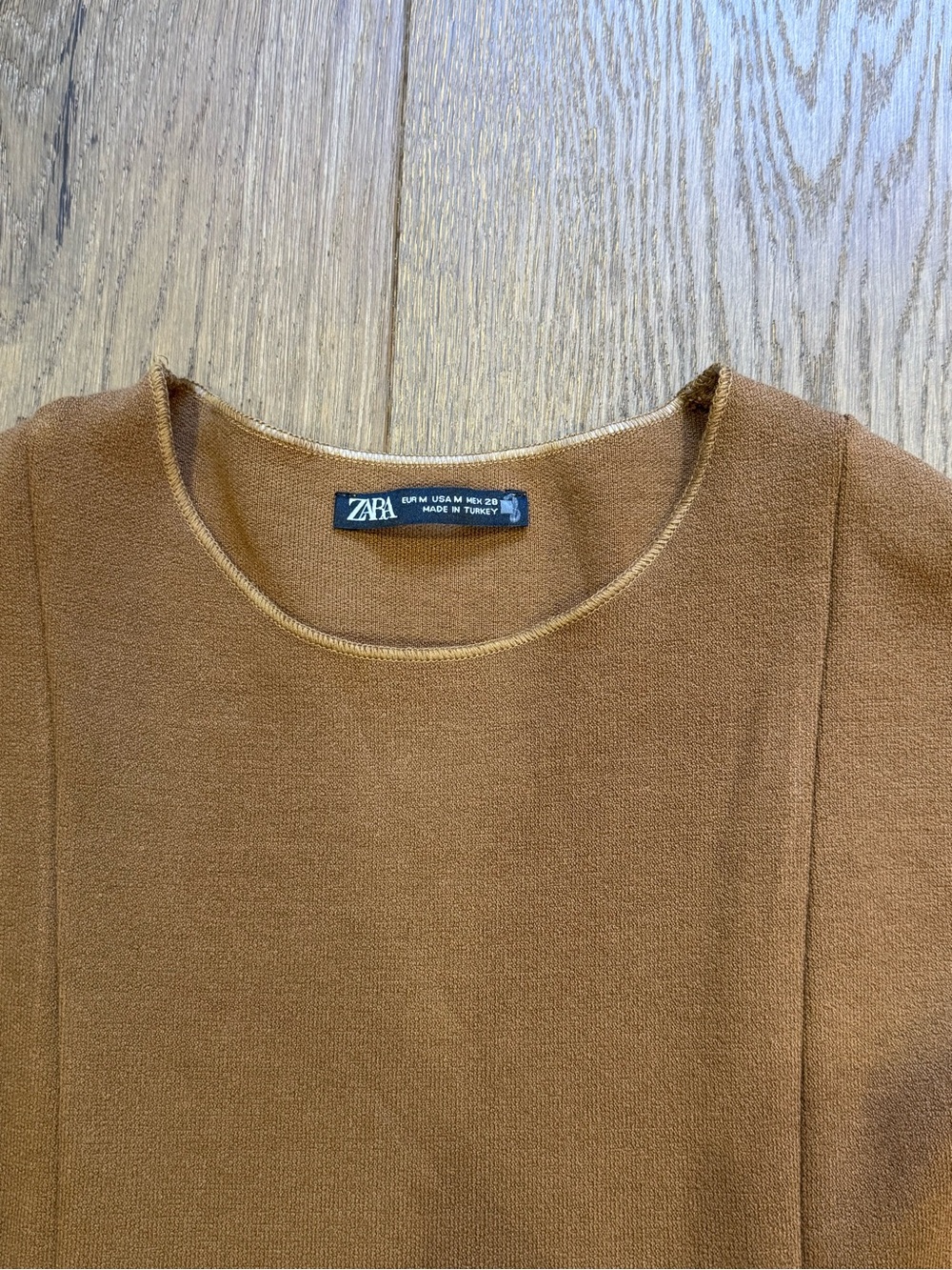Zara Brown Sleeveless Stretch Knit Skater Midi Dress - Picture 3 of 9